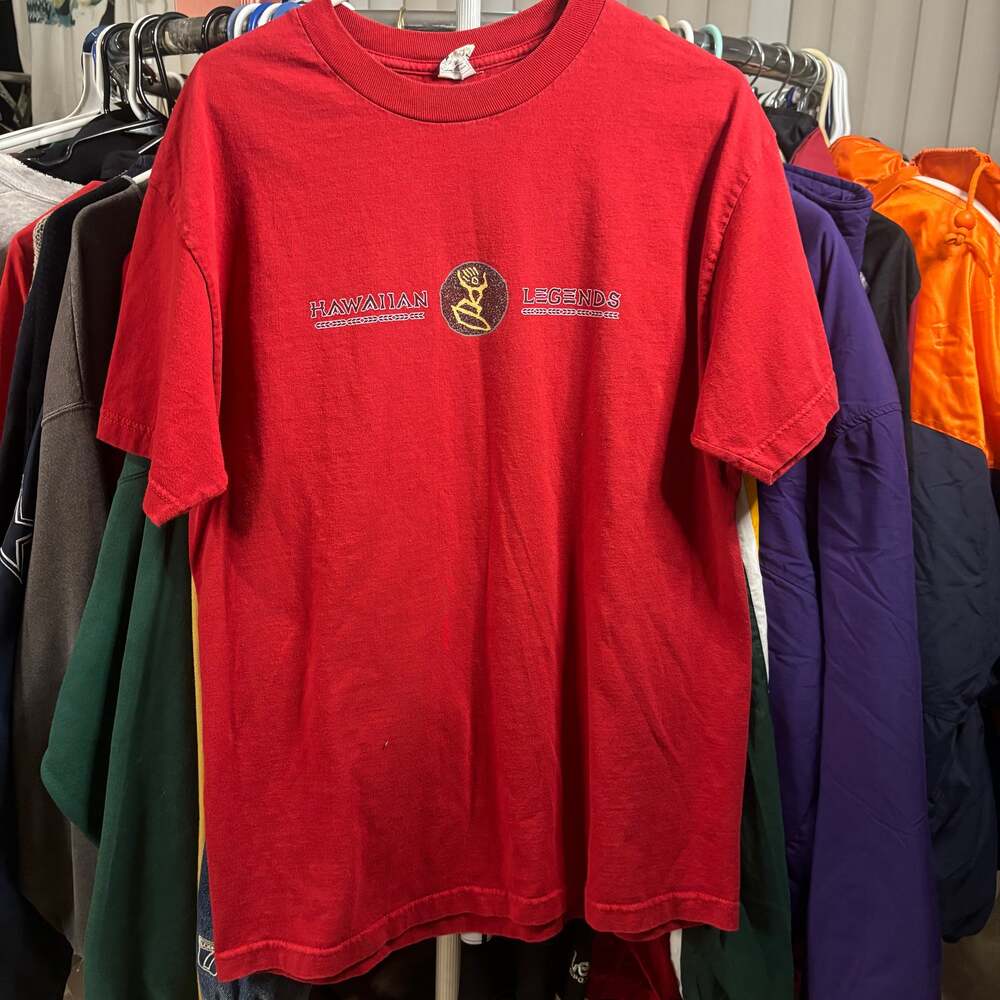 Hawaiian Legends Men's Medium Red Graphic Tee